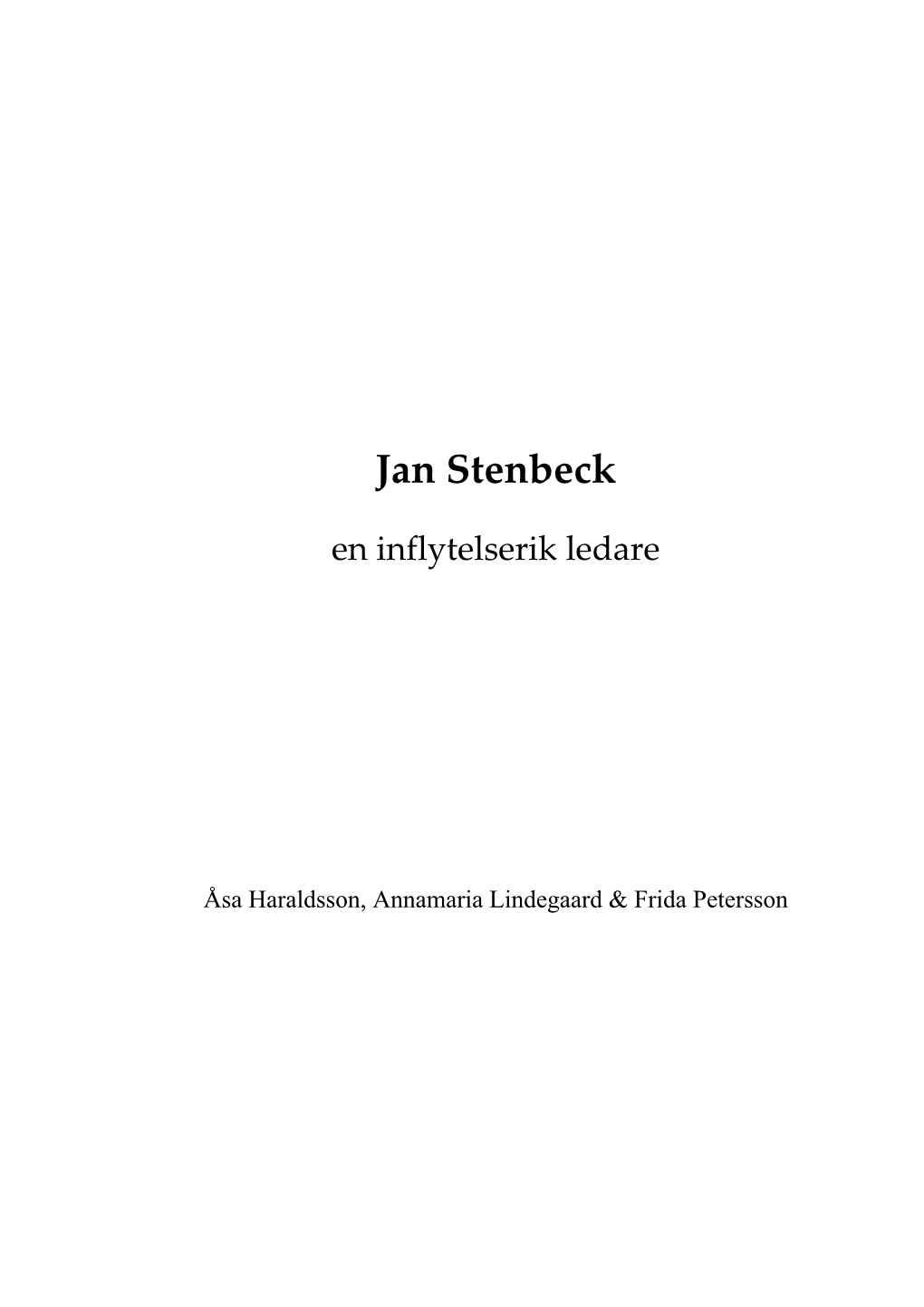 Jan Stenbeck