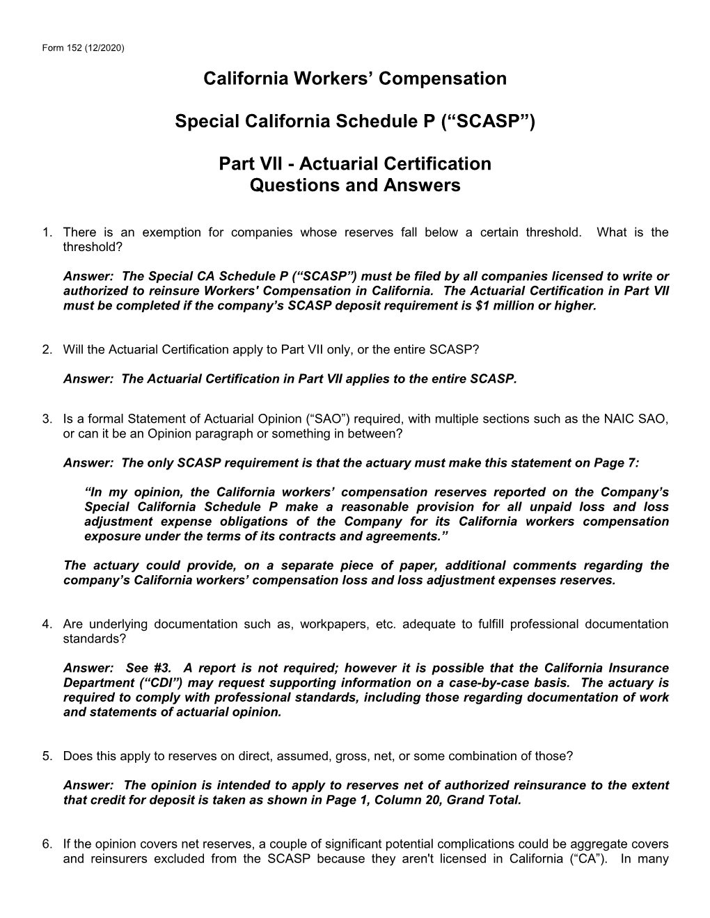 Special California Schedule P (“SCASP”)