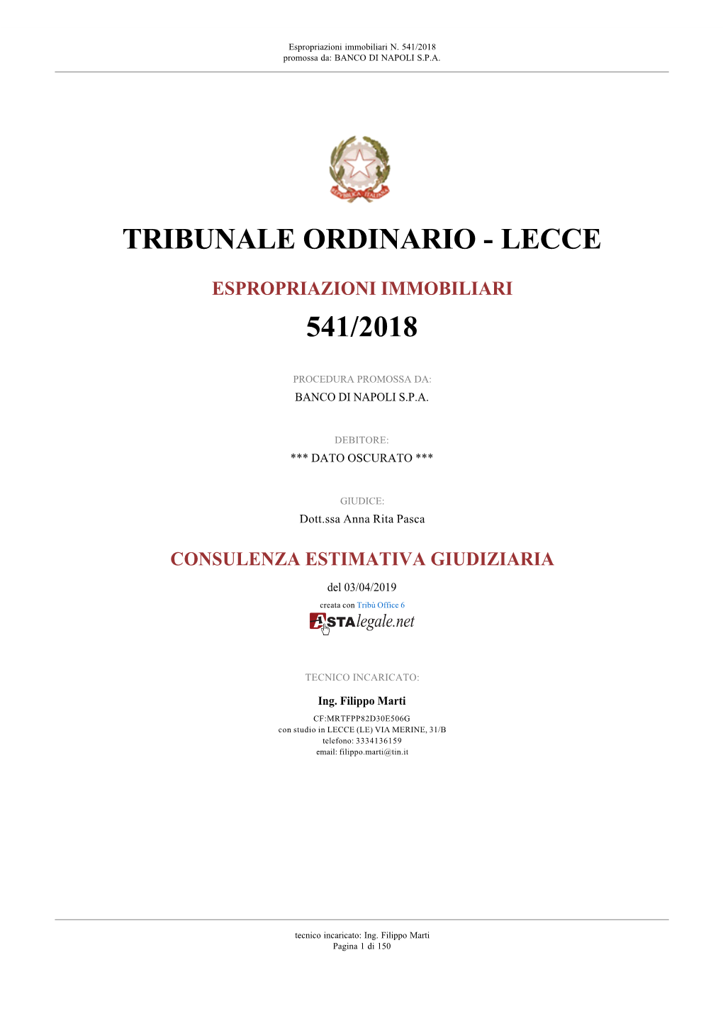 Tribunale Ordinario - Lecce