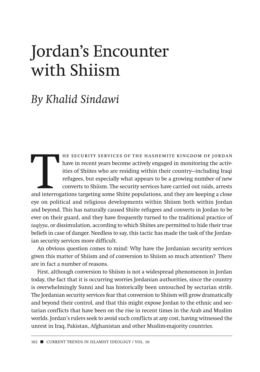 Jordan's Encounter with Shiism