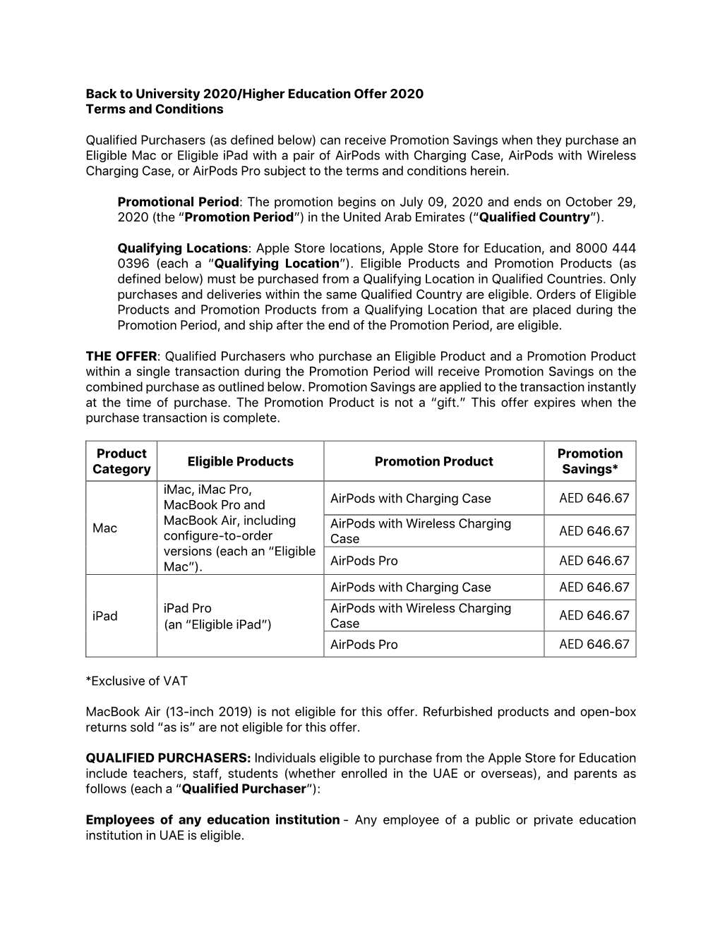 School 2020 Long T&C UAE En V3