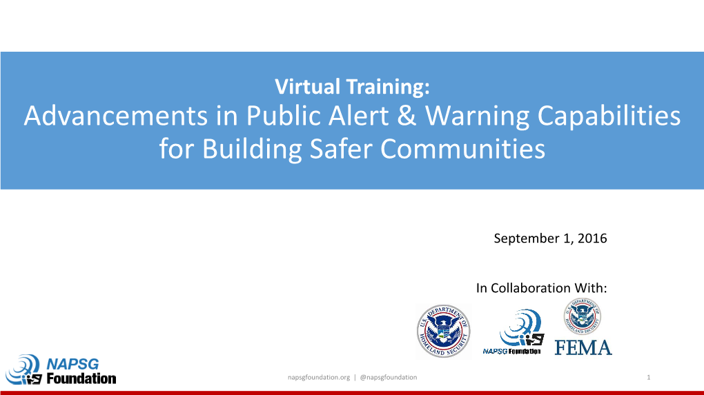 Advancements in Public Alert & Warning Capabilities for Building