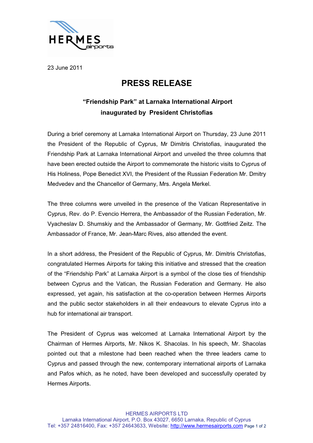 Press Release