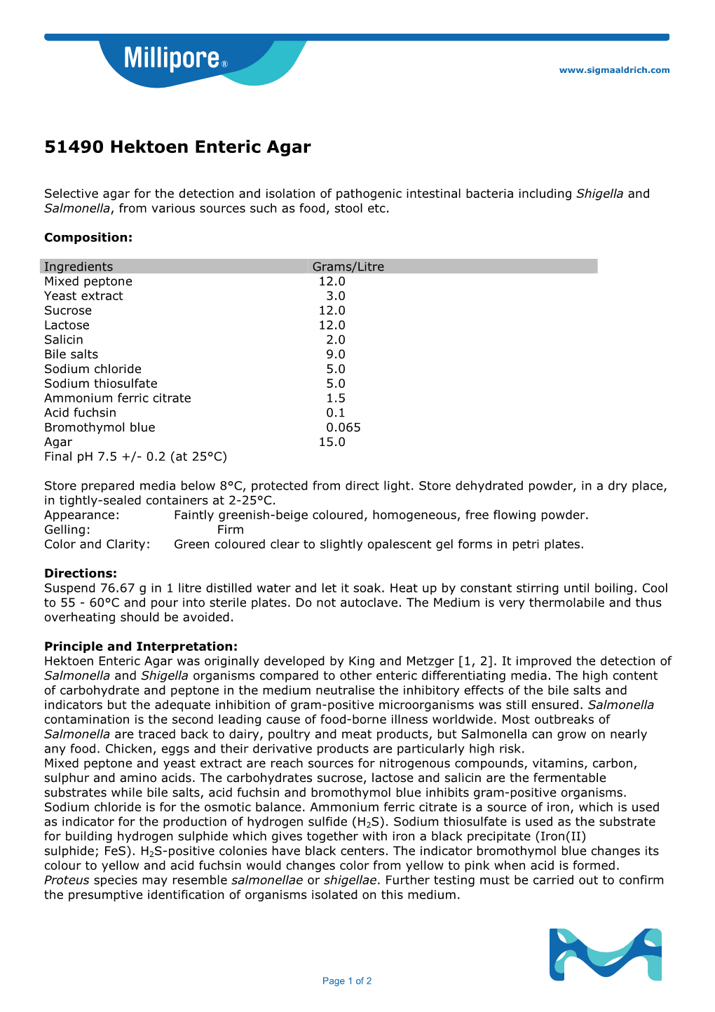 51490 Hektoen Enteric Agar