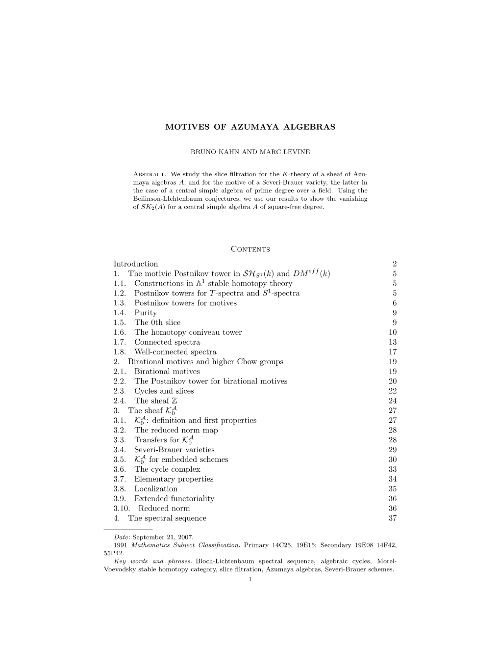 Motives of Azumaya Algebras