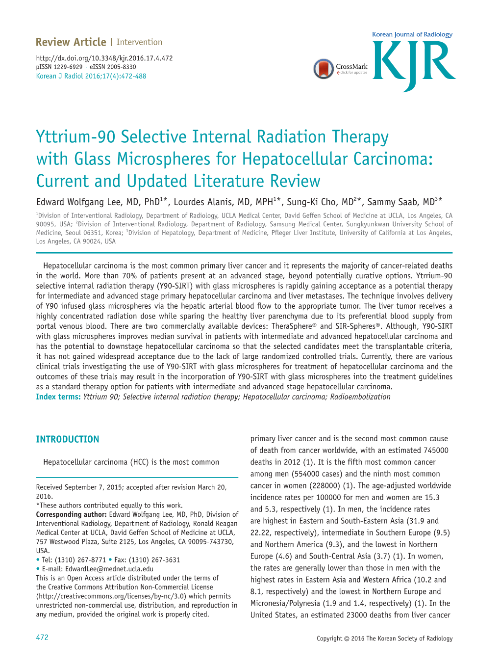 Yttrium-90 Selective Internal Radiation Therapy with Glass Microspheres