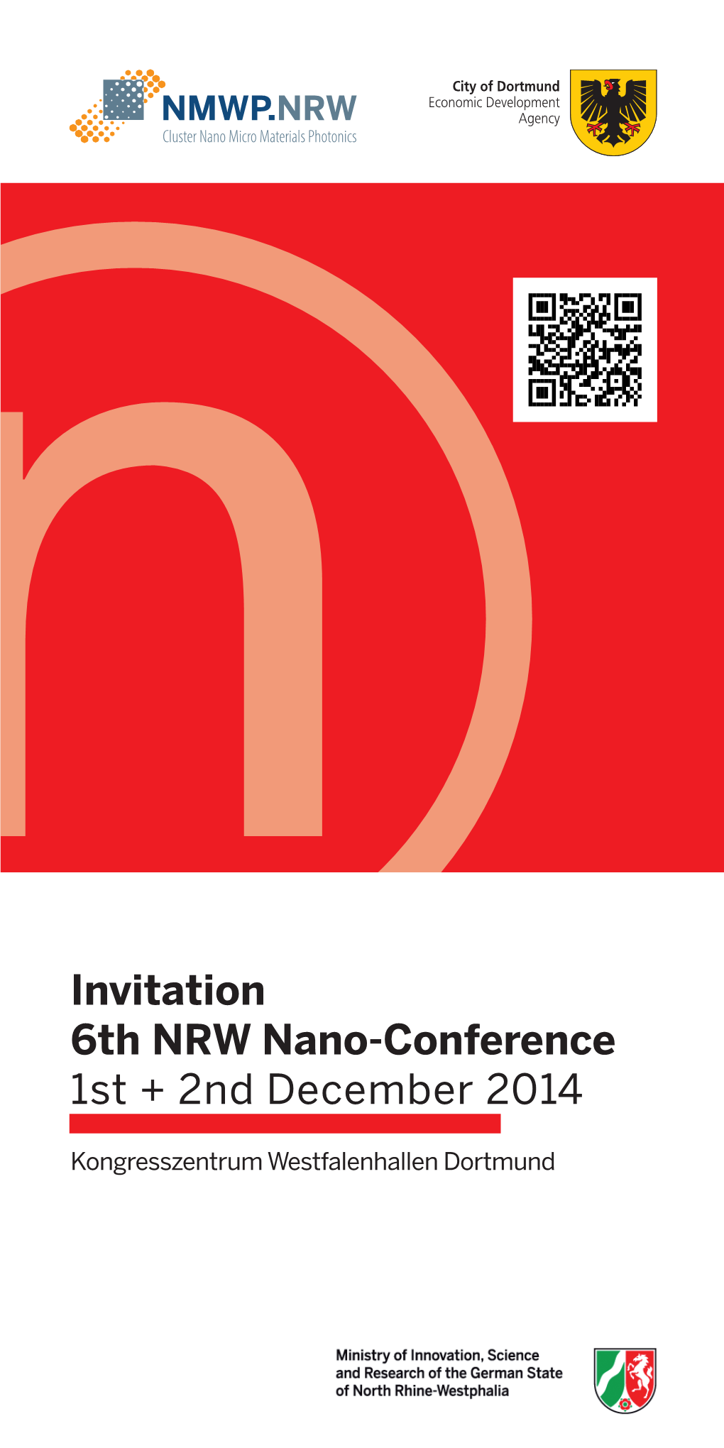 Invitation 6Th NRW Nano-Conference 1St + 2Nd December 2014
