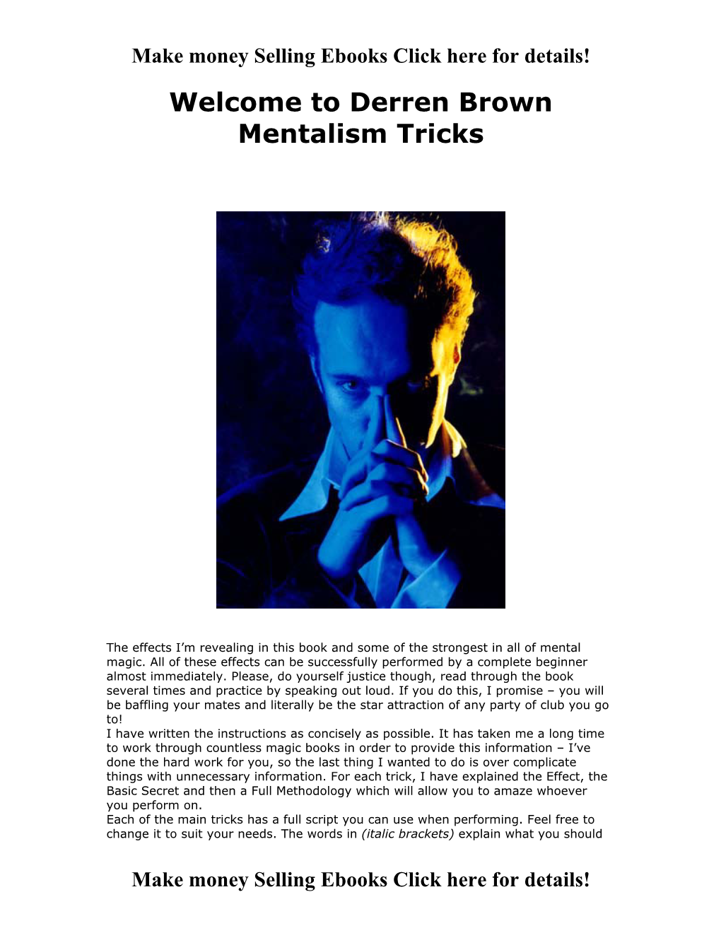 Derren Brown Mentalism Tricks