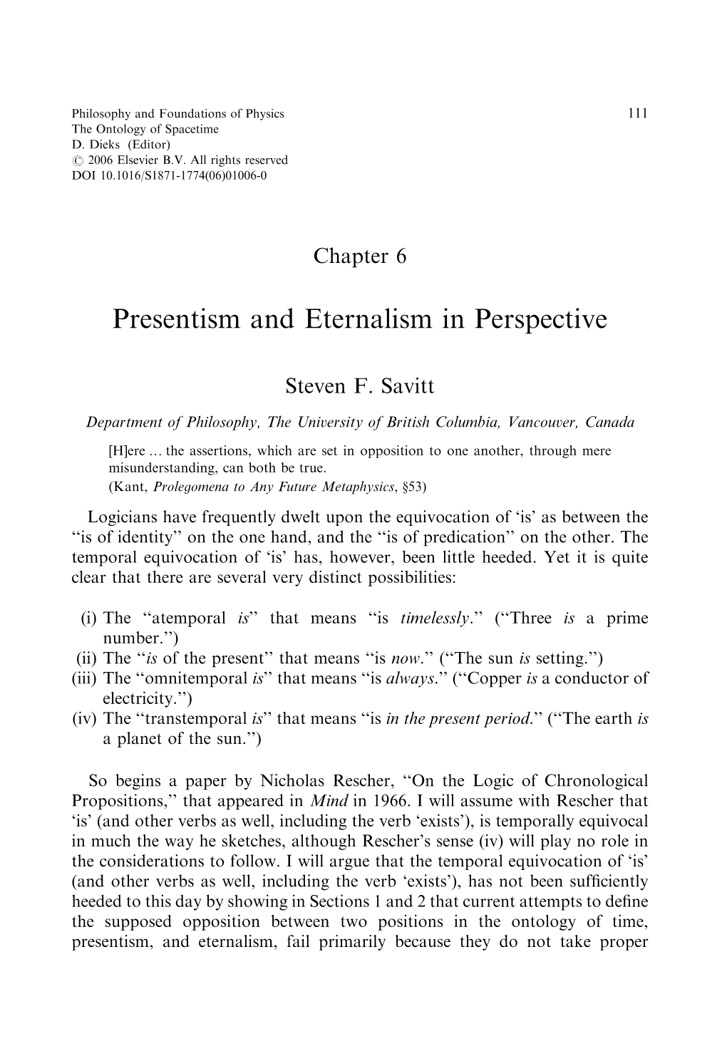 Presentism and Eternalism in Perspective