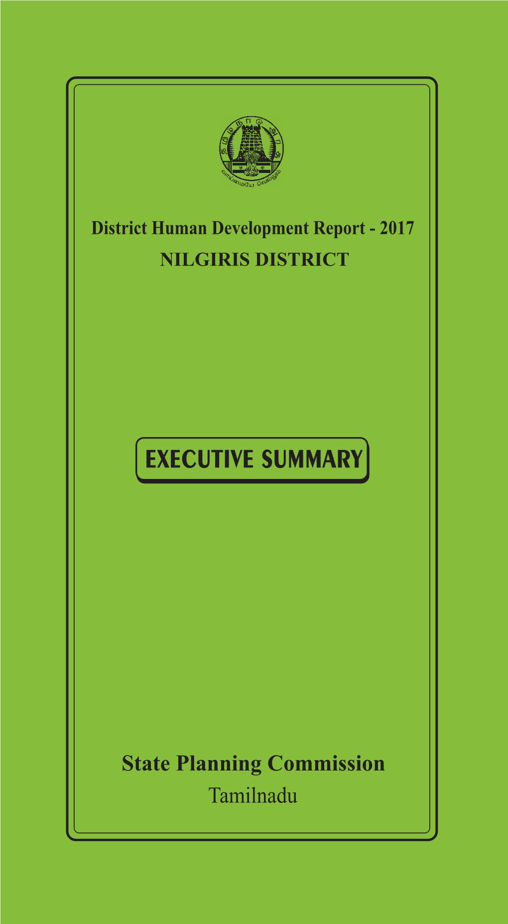 Executive Summary Book the Nilgiris.Pmd