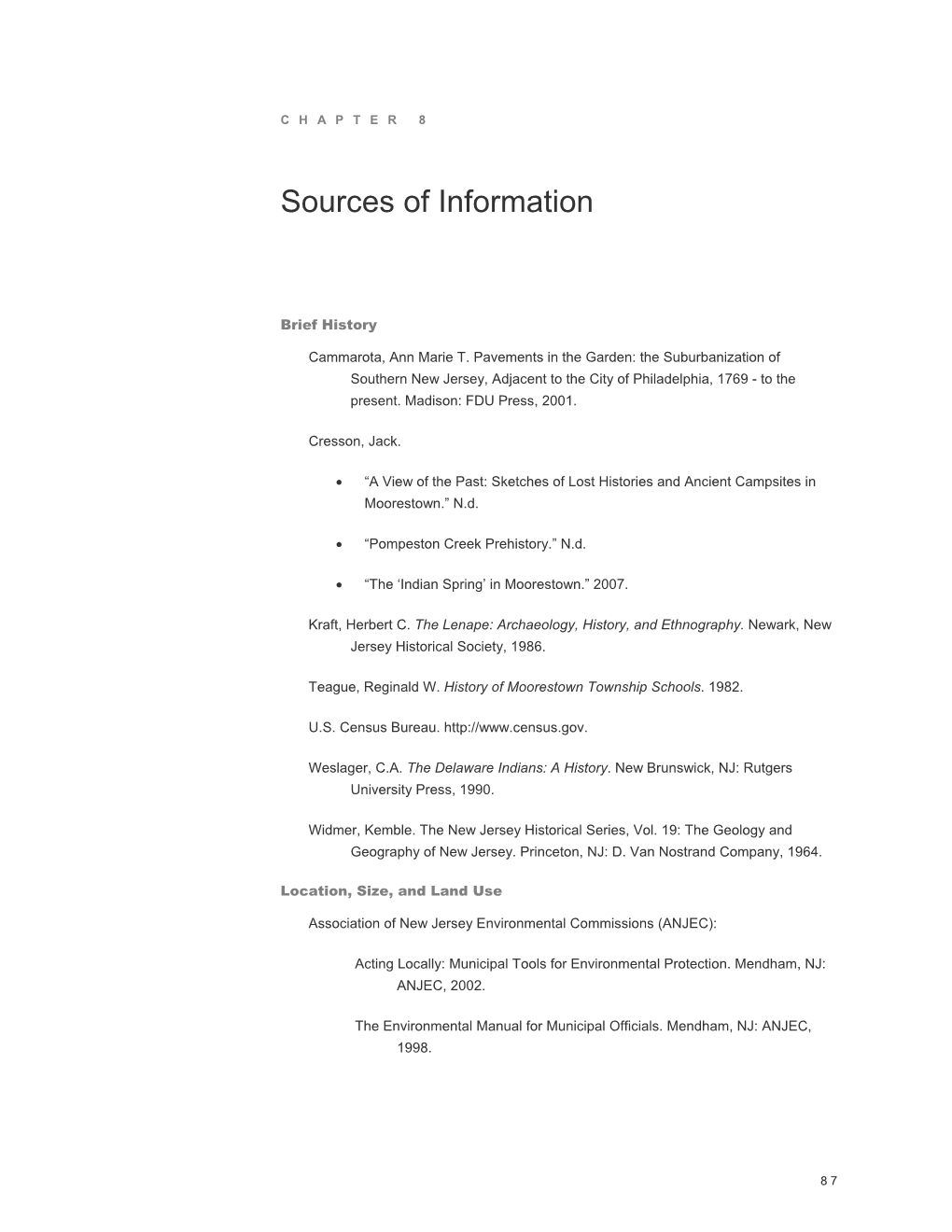 Moorestown Township Environmental Resource Inventory