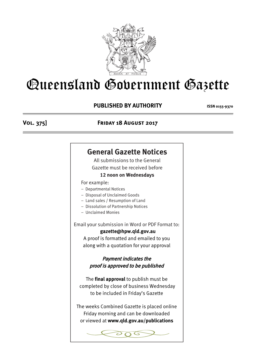 Queensland Government Gazette