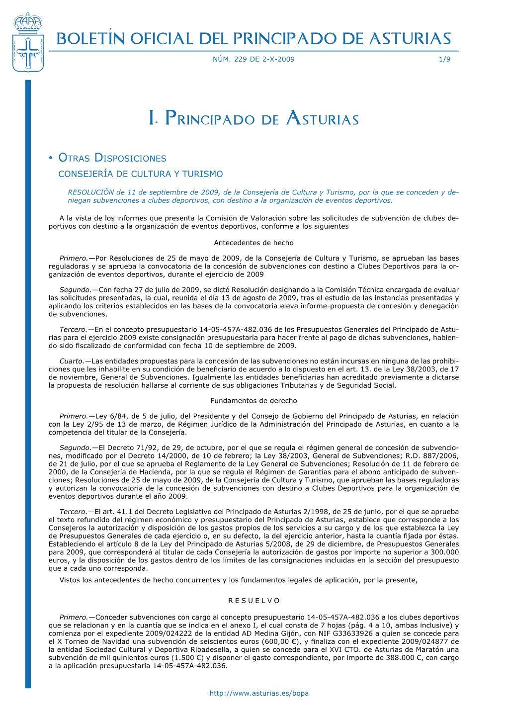 Boletín Oficial Del Principado De Asturias