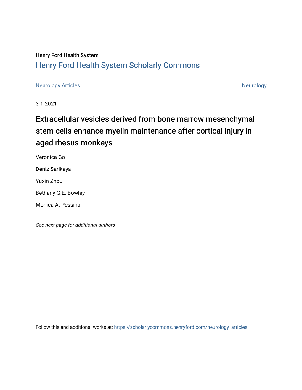 Extracellular Vesicles Derived from Bone Marrow Mesenchymal Stem Cells Enhance Myelin Maintenance After Cortical Injury in Aged Rhesus Monkeys