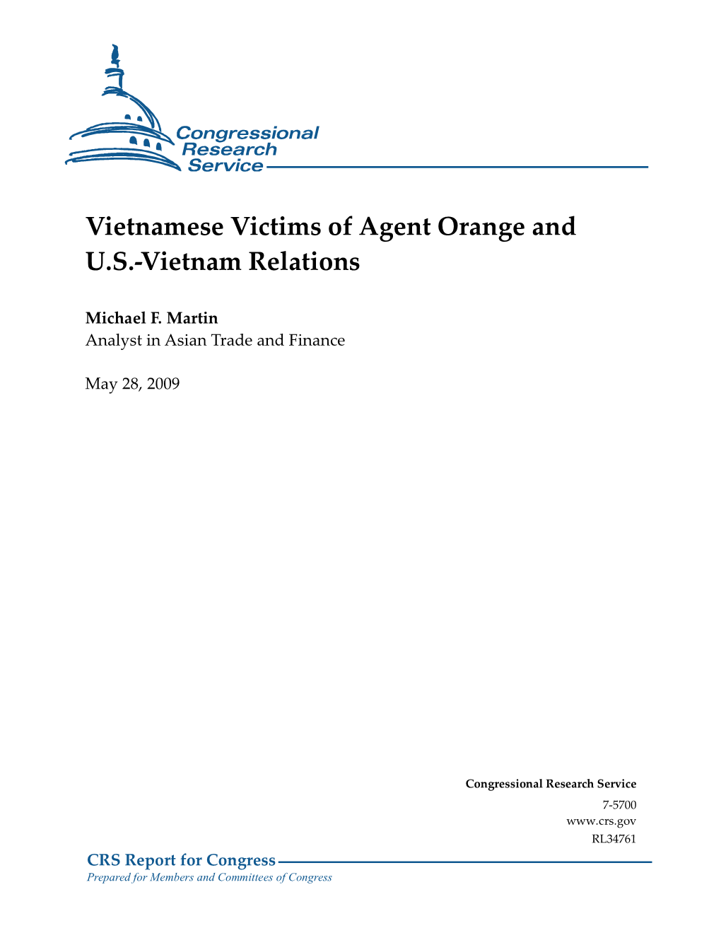 Vietnamese Victims of Agent Orange and U.S.-Vietnam Relations