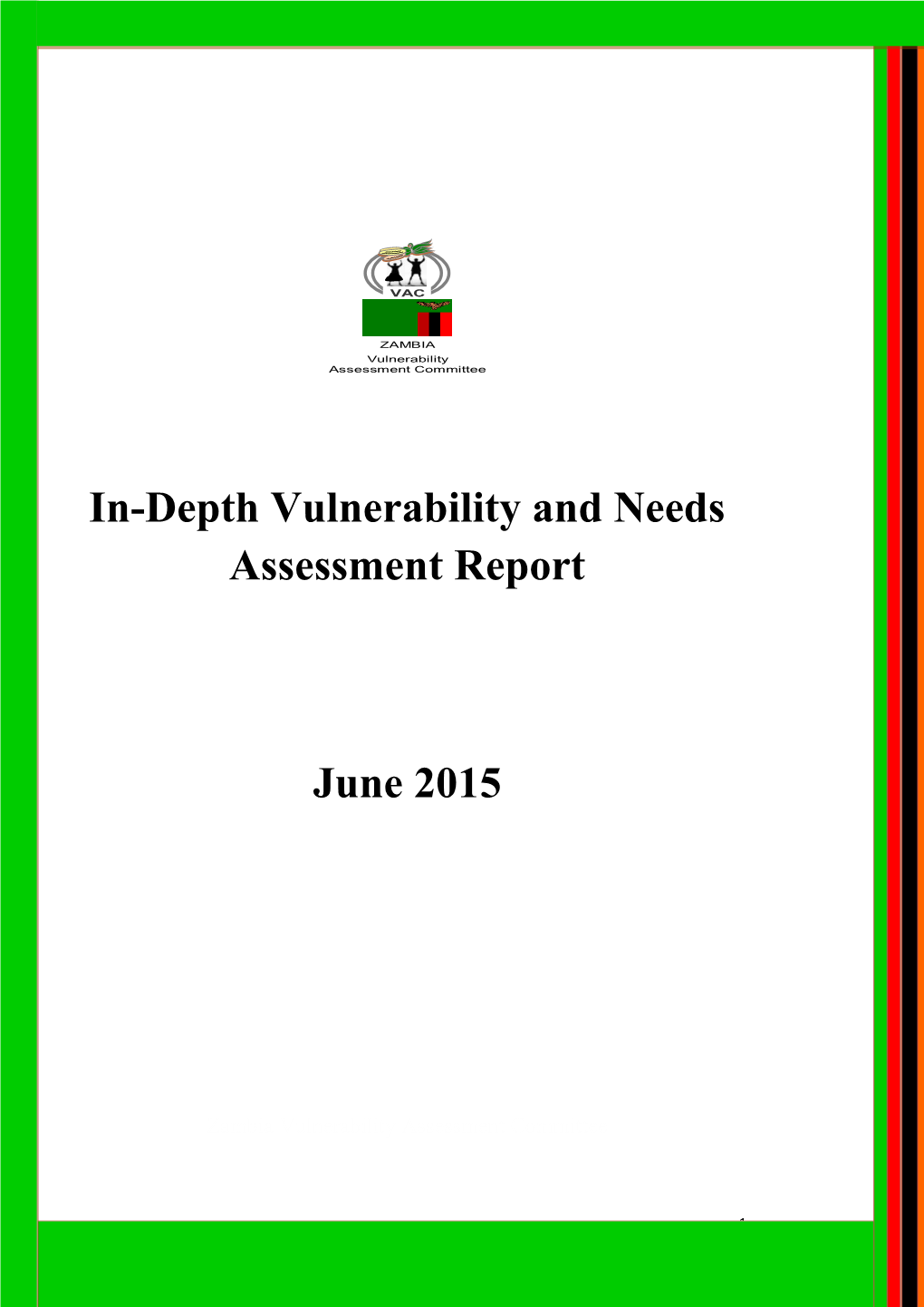 In-Depth Vulnerability and Needs Assessment Report June 2015