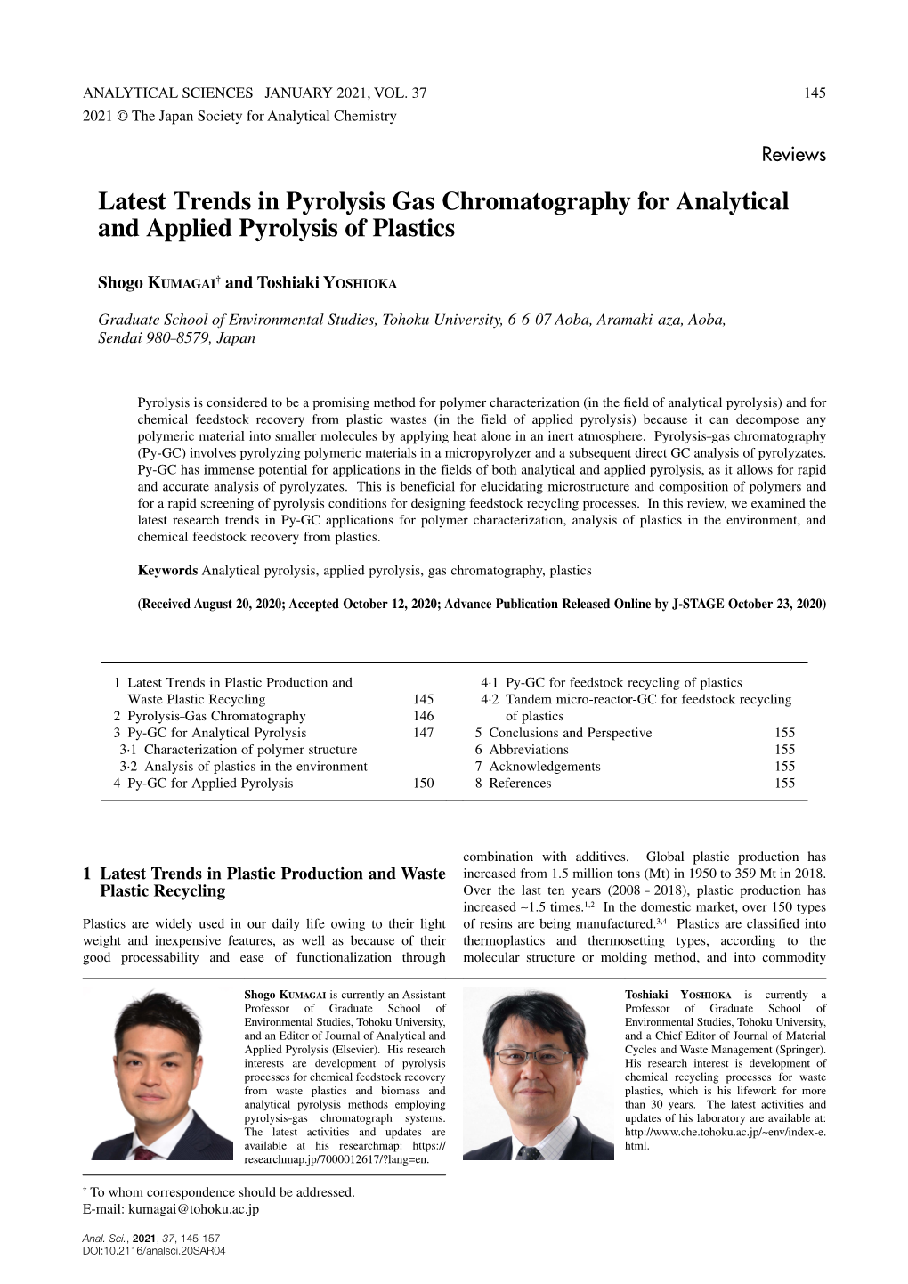 Latest Trends in Pyrolysis Gas Chromatography for Analytical and Applied Pyrolysis of Plastics