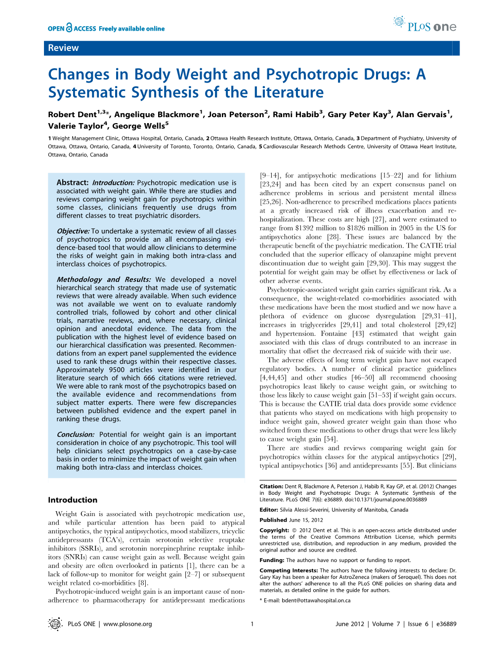 Changes in Body Weight and Psychotropic Drugs: a Systematic Synthesis of the Literature