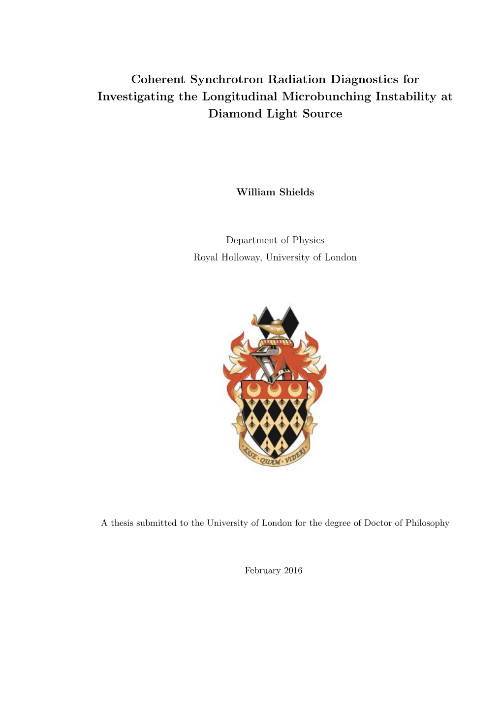 William Shields Thesis