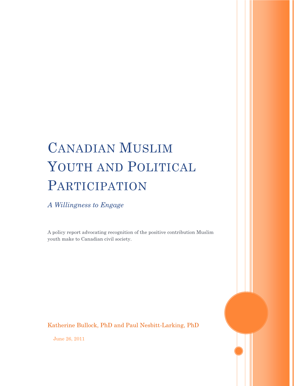 Canadian Muslim Youth and Political Participation