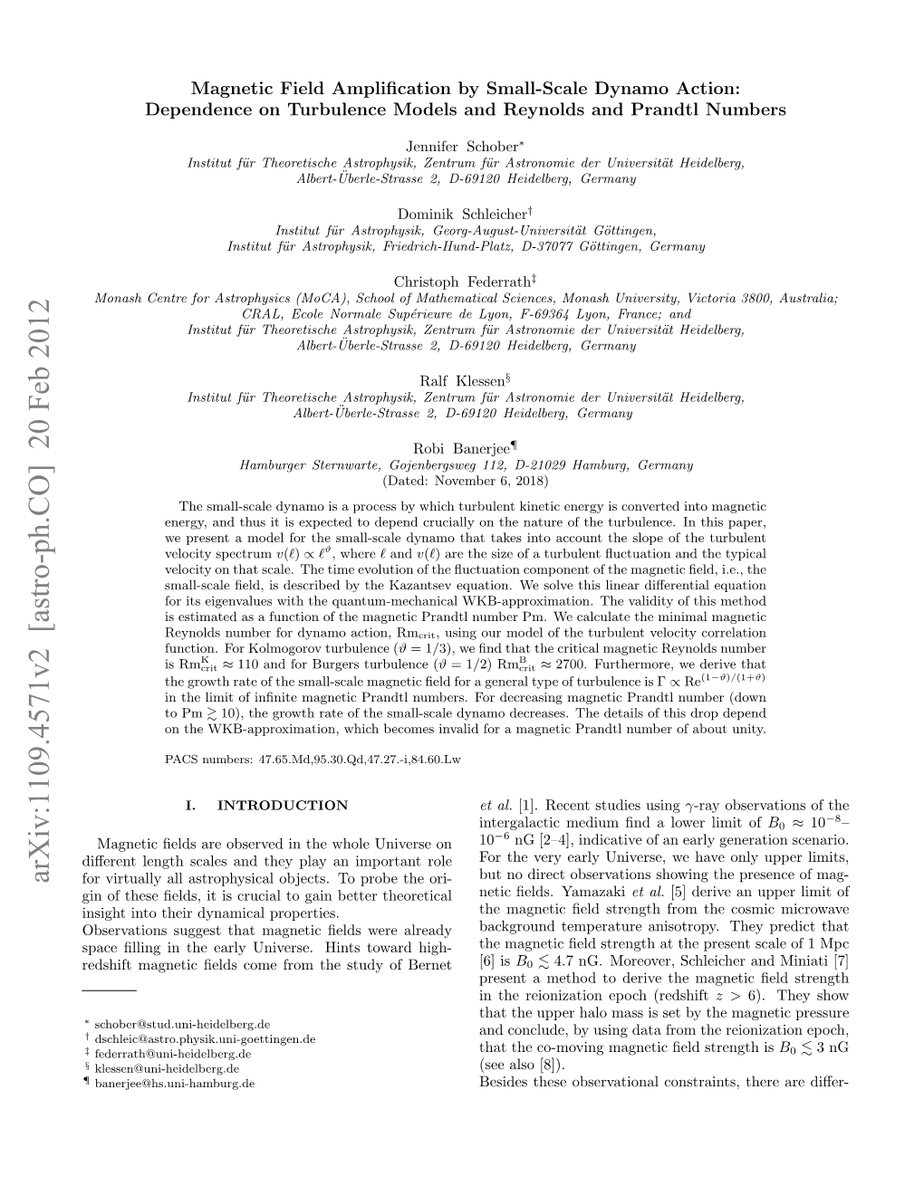 Arxiv:1109.4571V2 [Astro-Ph.CO] 20 Feb 2012 for Virtually All Astrophysical Objects