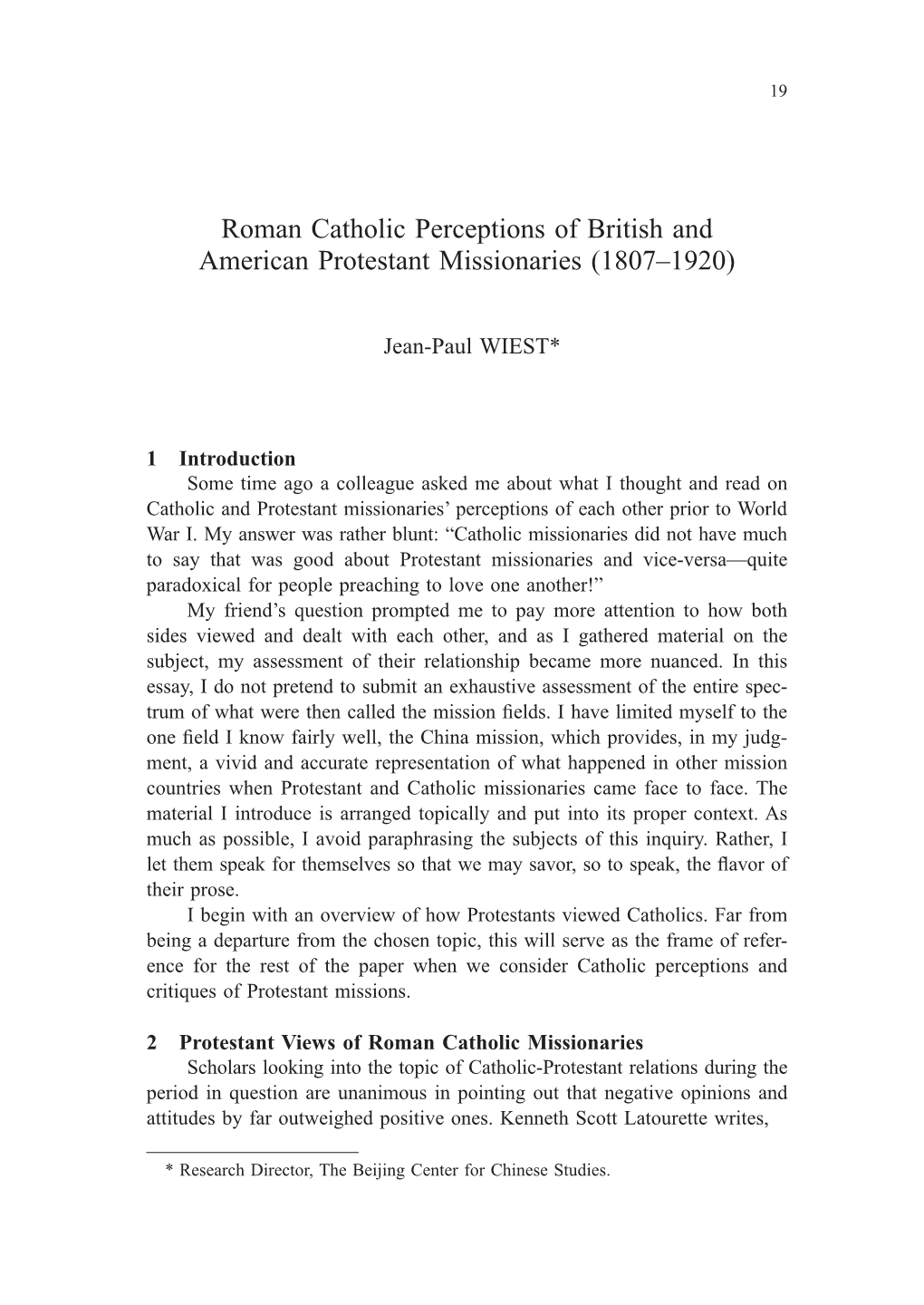 Roman Catholic Perceptions of British and American Protestant Missionaries (1807–1920)