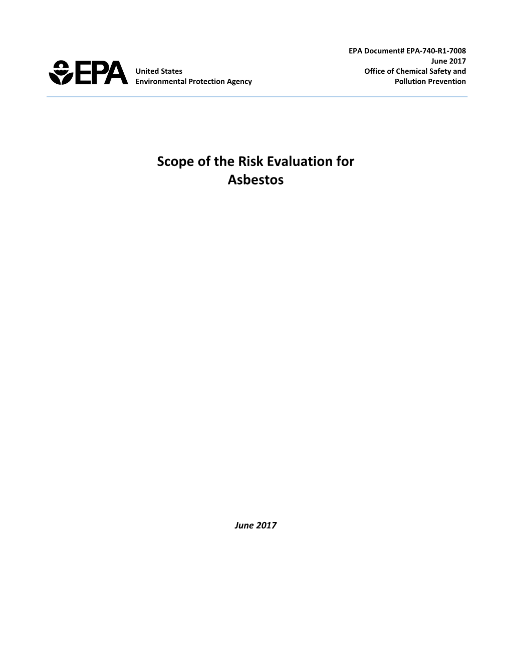 Scope of the Risk Evaluation for Asbestos