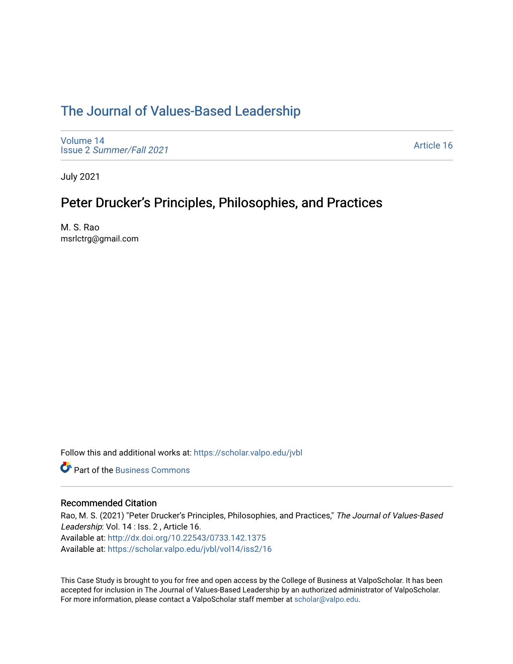 Peter Druckerâ•Žs Principles, Philosophies, and Practices