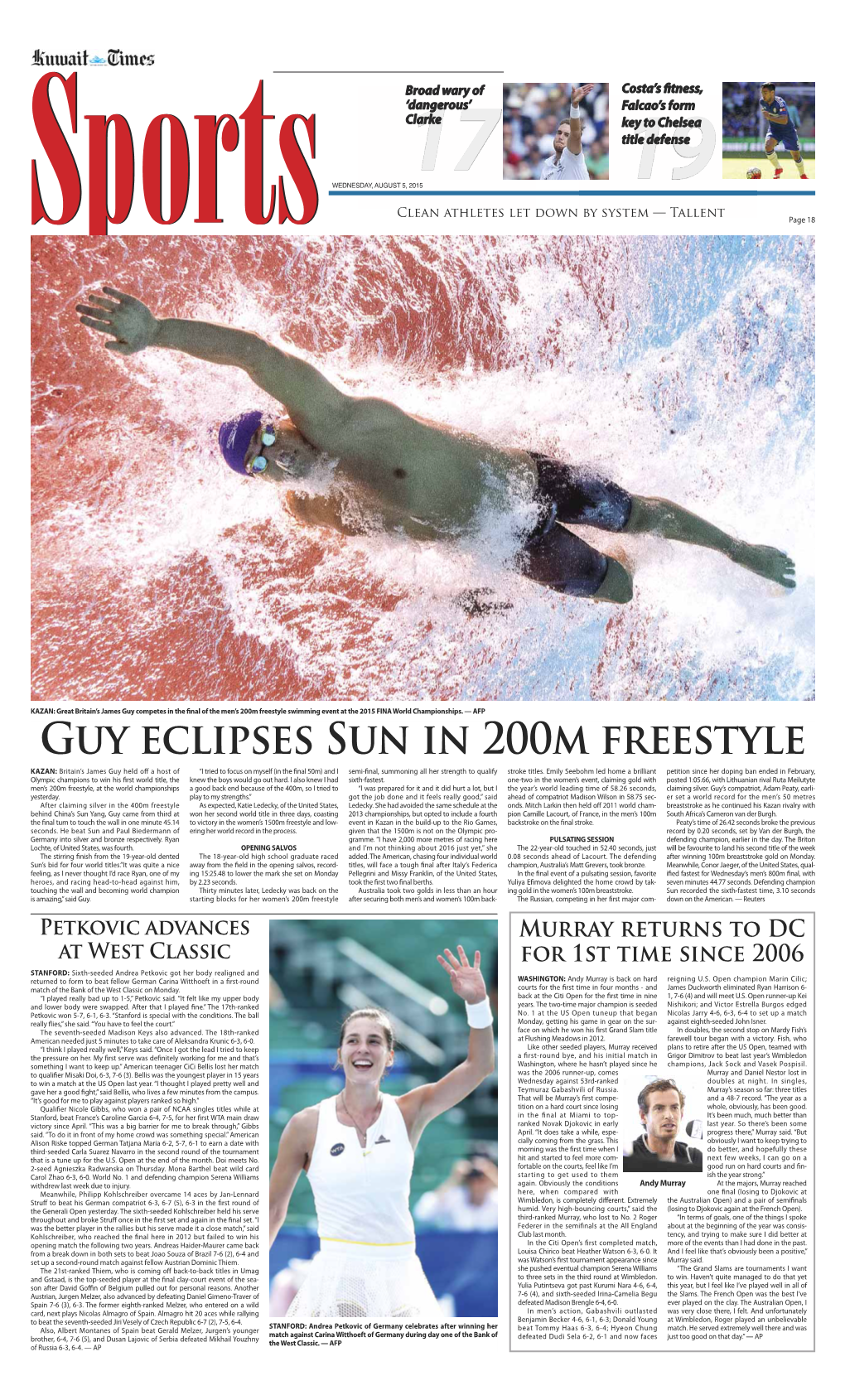 Guy Eclipses Sun in 200M Freestyle