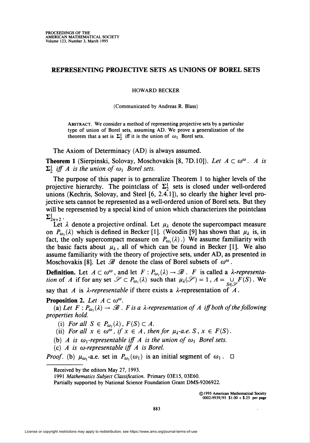 Representing Projective Sets As Unions of Borel Sets