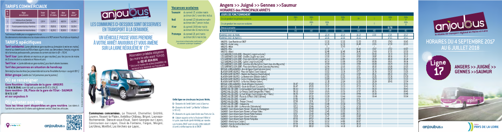 Horaires Du 4 Septembre 2017 Au 6 Juillet 2018