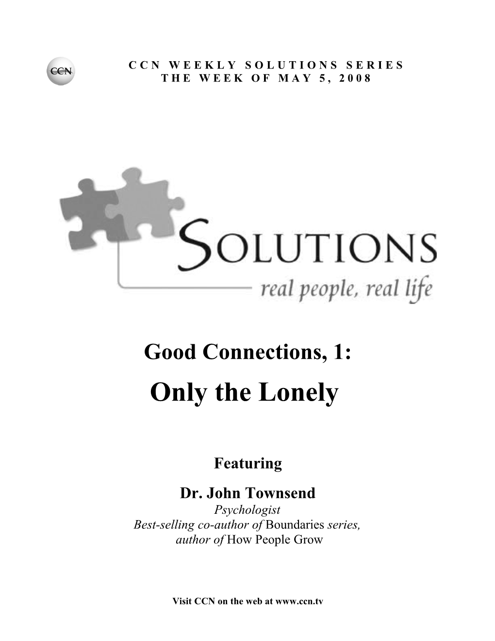 CCN Solutions: Good Connections, 1 Only the Lonely Page 2