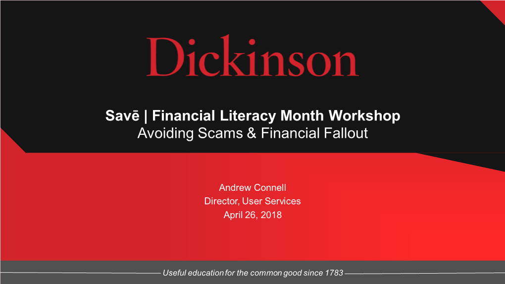 Savē | Financial Literacy Month Workshop Avoiding Scams & Financial Fallout