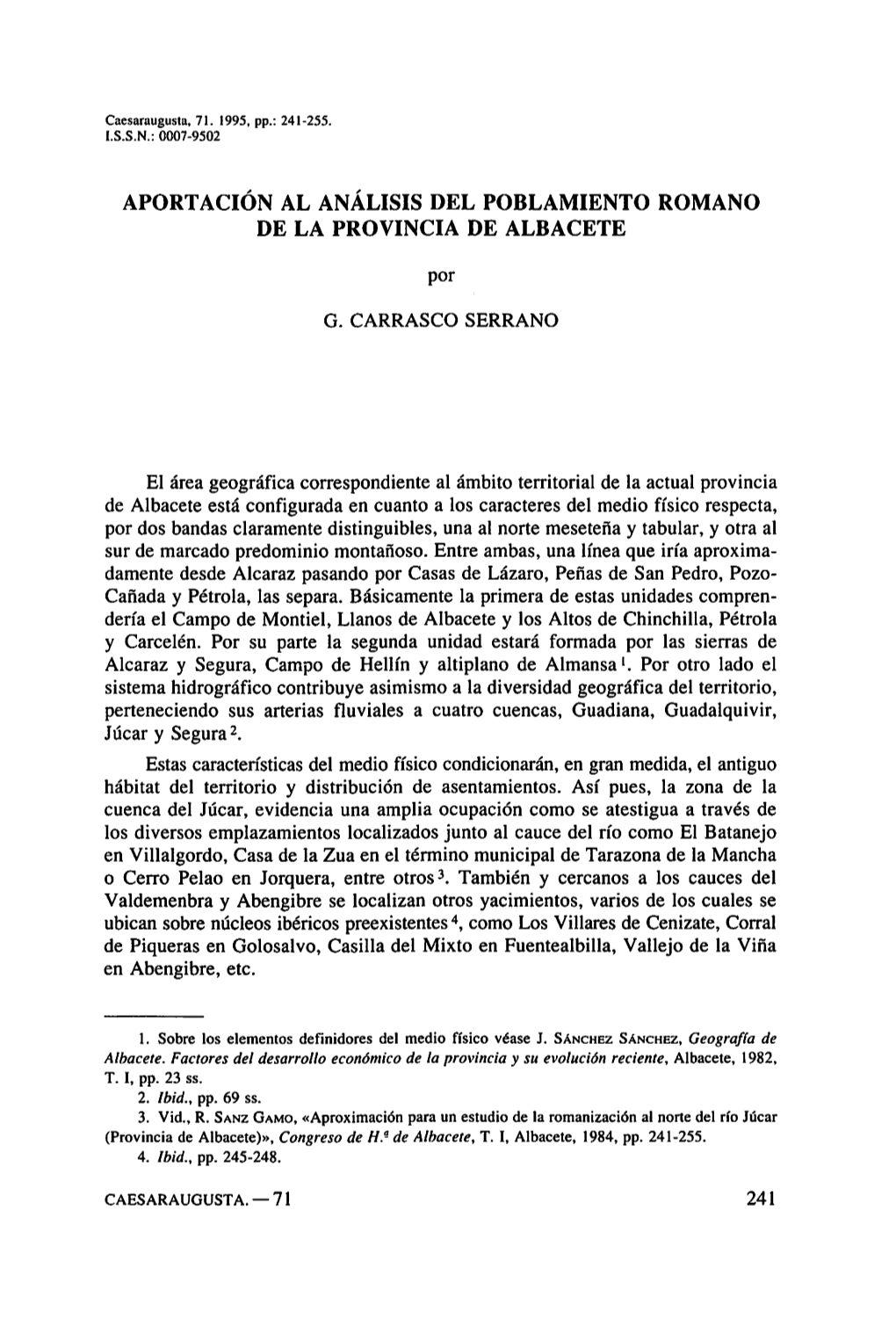 9. Aportación Al Análisis Del Poblamiento Romano De La