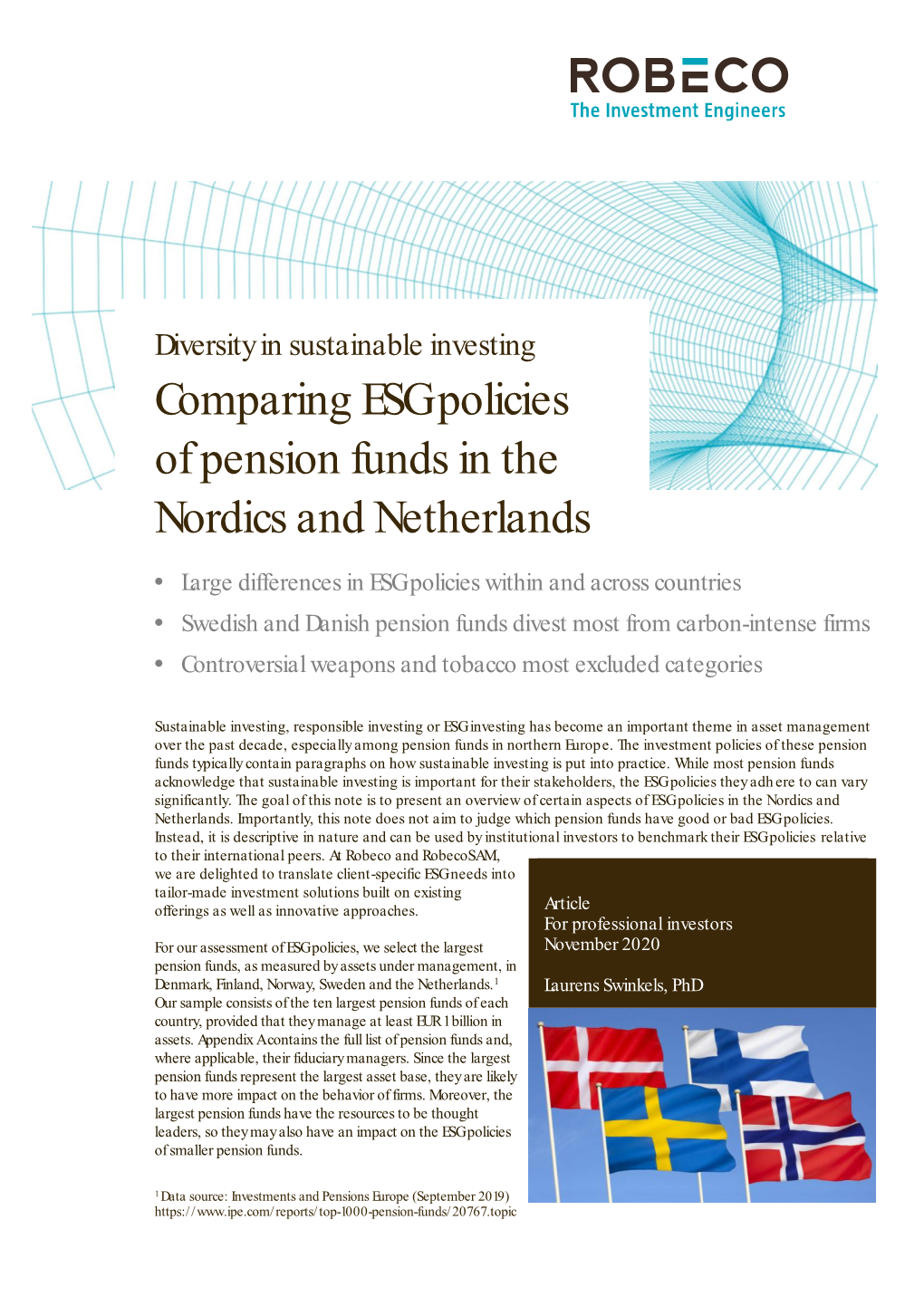 Comparing ESG Policies of Pension Funds in the Nordics and Netherlands