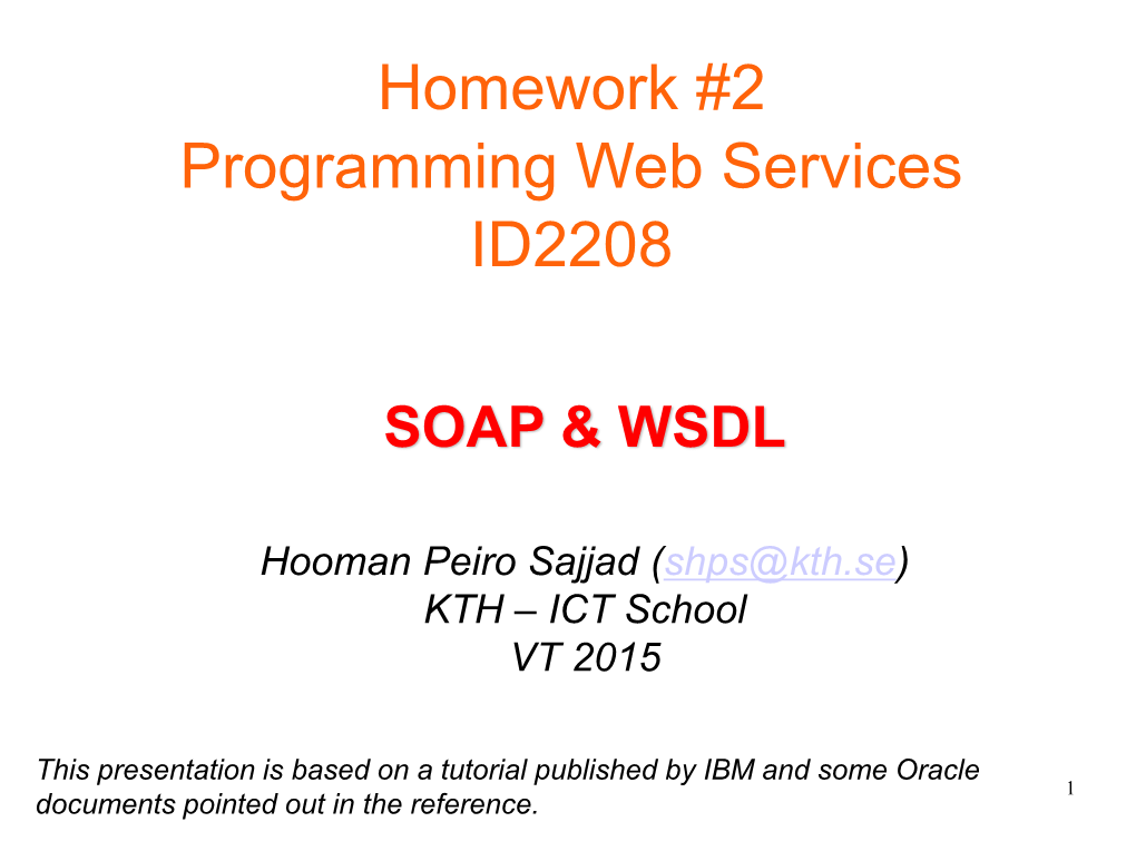 Homework #2 Web Service Programming ID2208