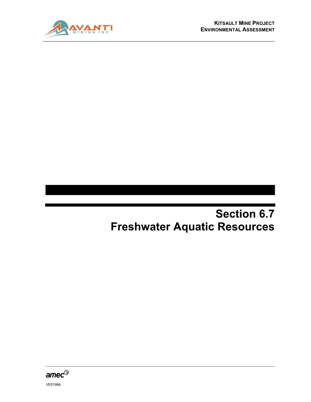 Section 6.7 Freshwater Aquatic Resources