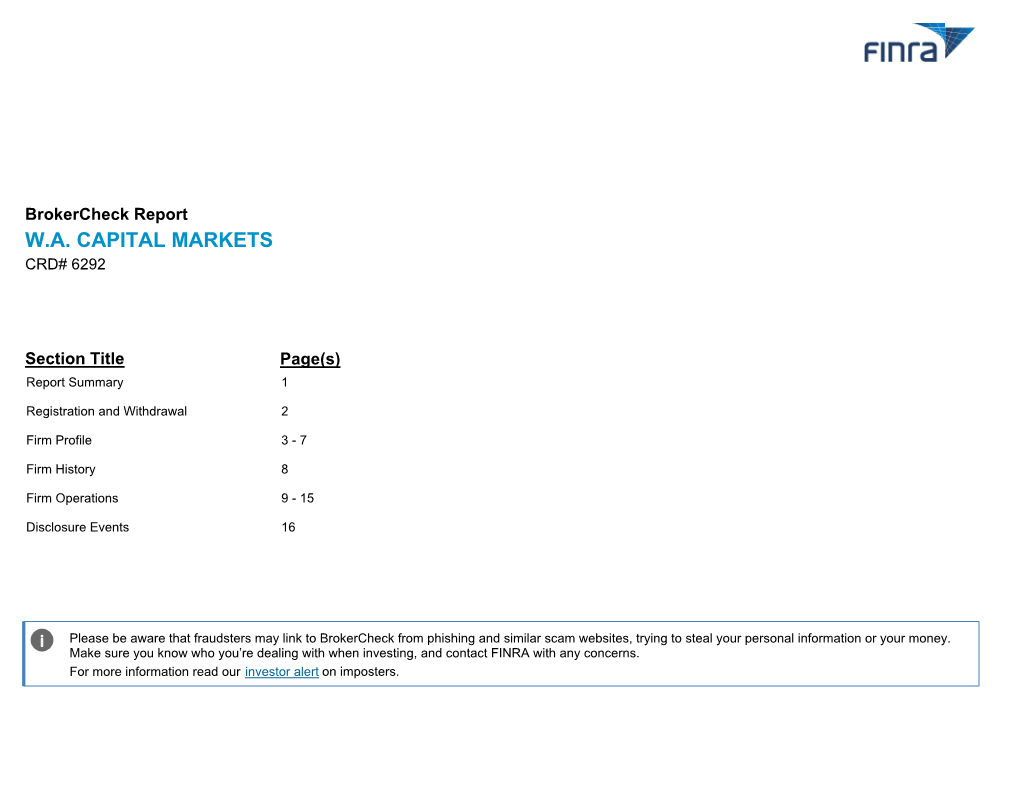 Brokercheck Report W.A