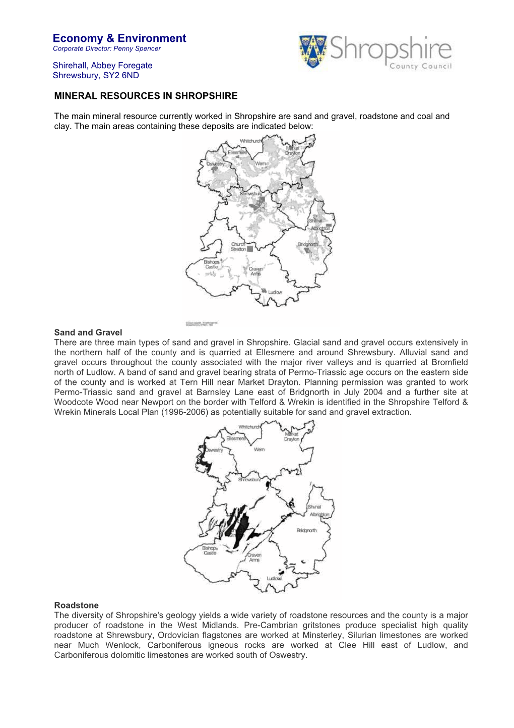 Mineral Resources in Shropshire