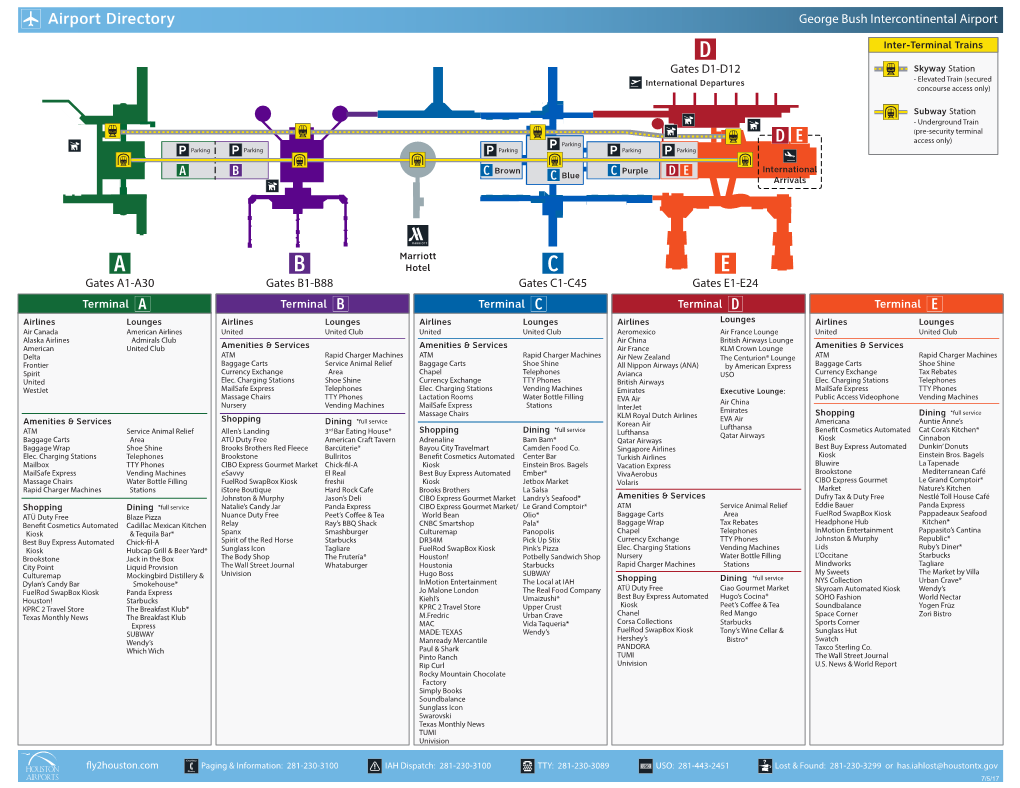 IAH-Airport Directory-Printable-Updated 7-5-17