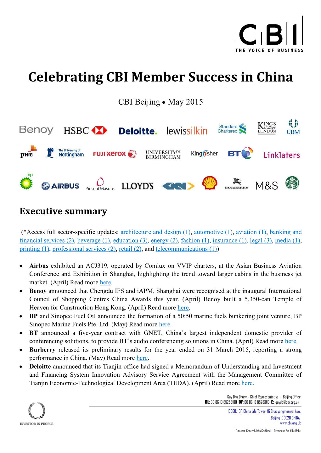 Celebrating CBI Member Success in China