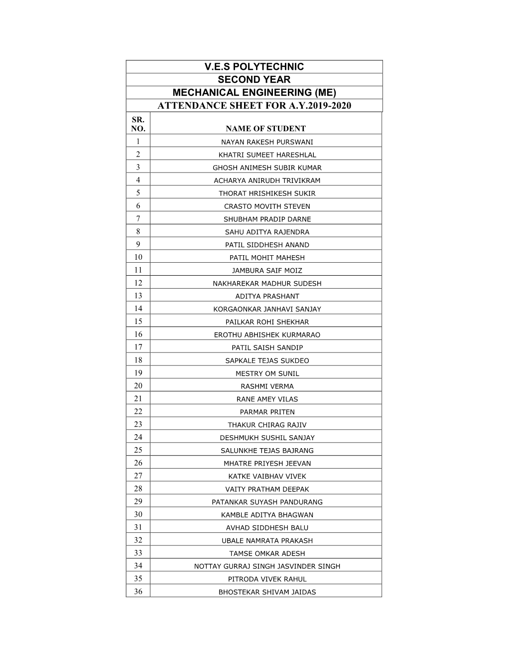 Ves Polytechnic Second Year Mechanical Engineering (Me)