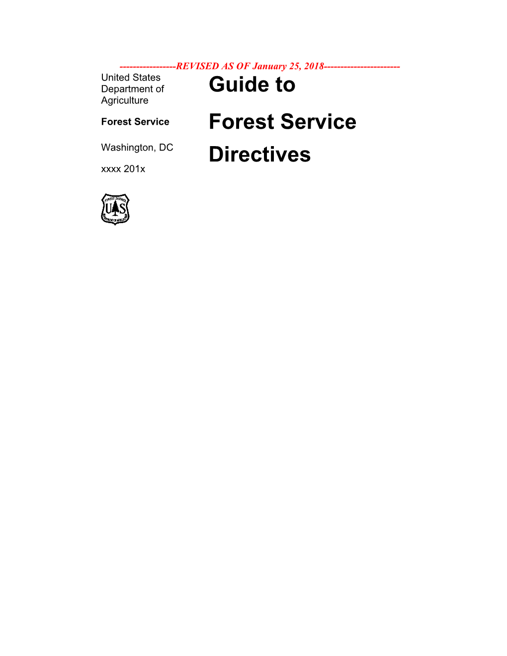 Guide to Forest Service Directives