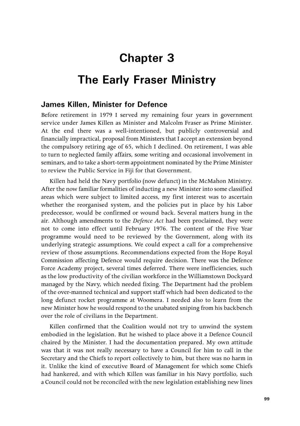 The Early Fraser Ministry