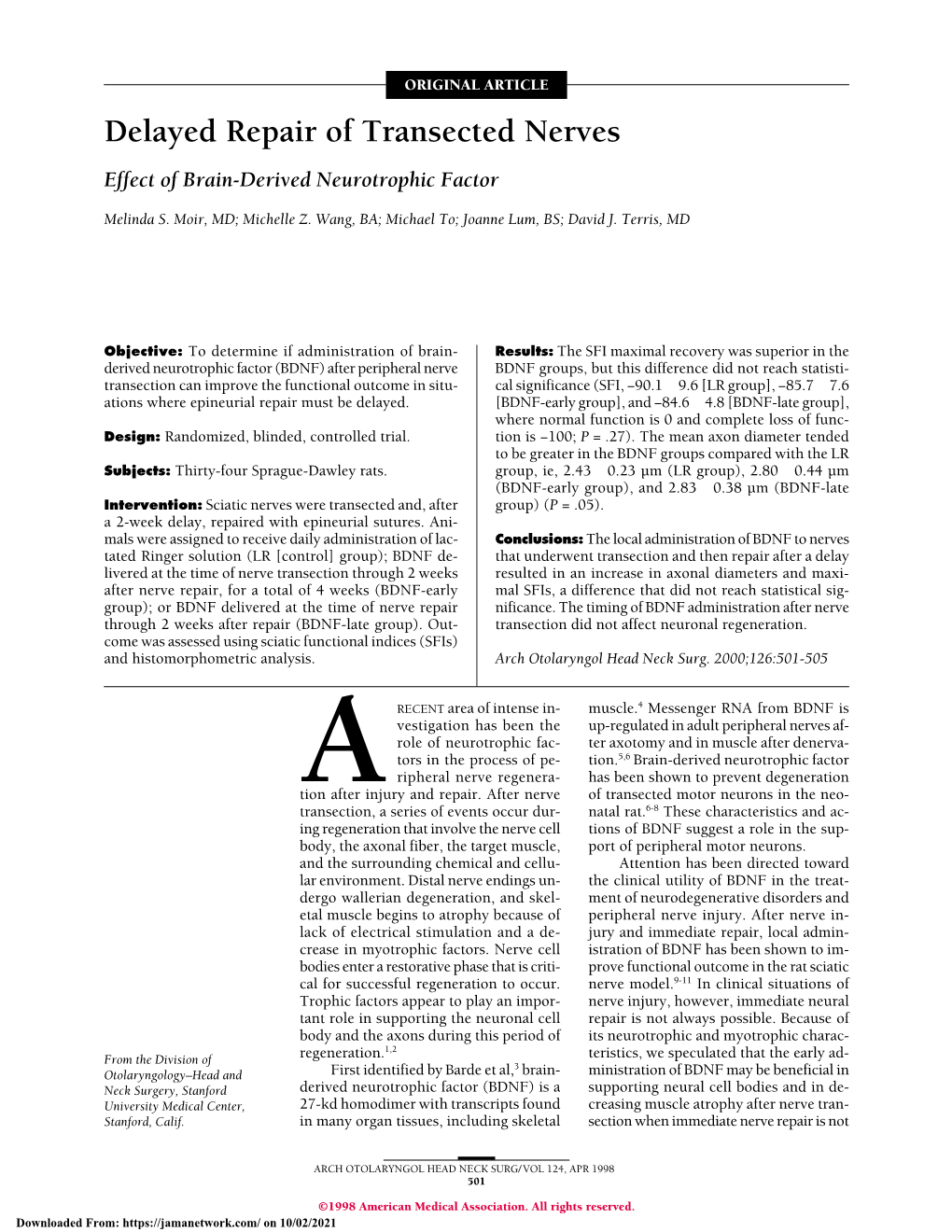 Effect of Brain-Derived Neurotrophic Factor