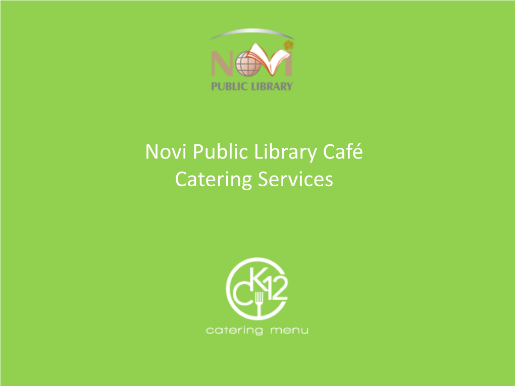 Cafe Catering Menu