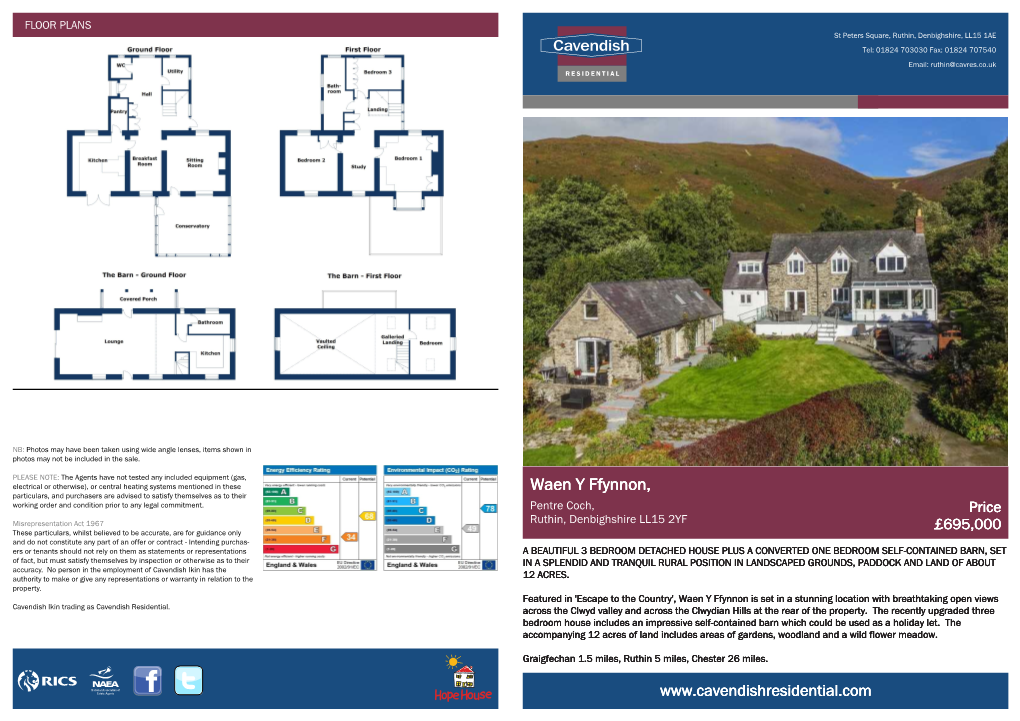 Waen Y Ffynnon, Particulars, and Purchasers Are Advised to Satisfy Themselves As to Their Working Order and Condition Prior to Any Legal Commitment