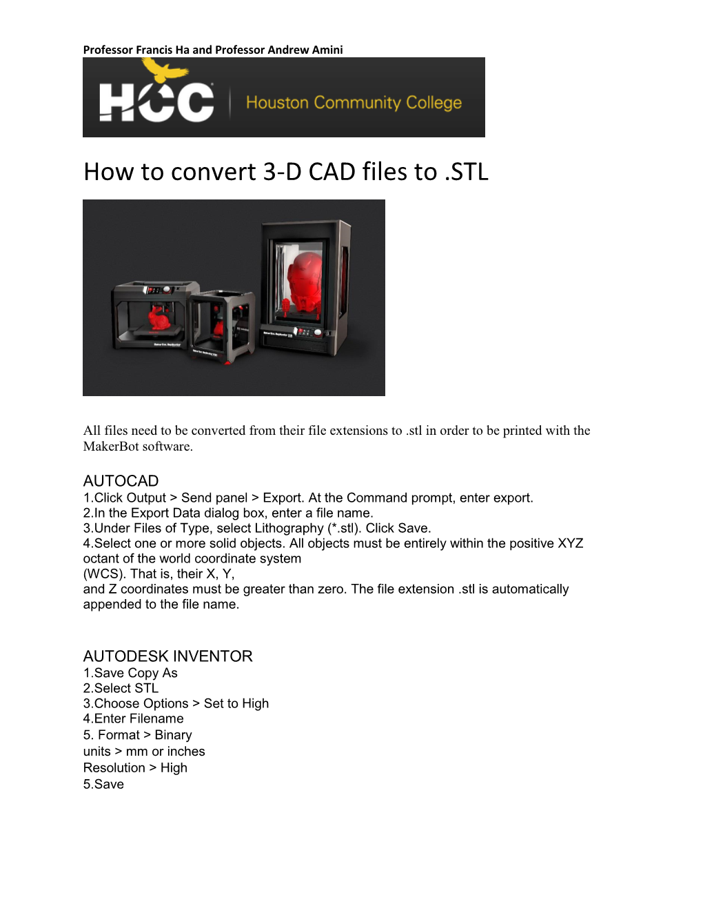 How to Convert 3-D CAD Files to .STL