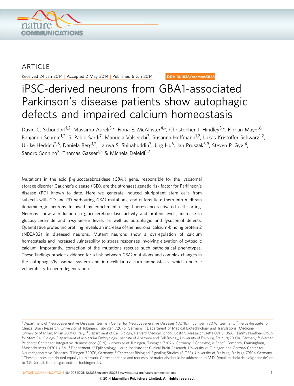 Ipsc-Derived Neurons from GBA1-Associated Parkinson&Rsquo