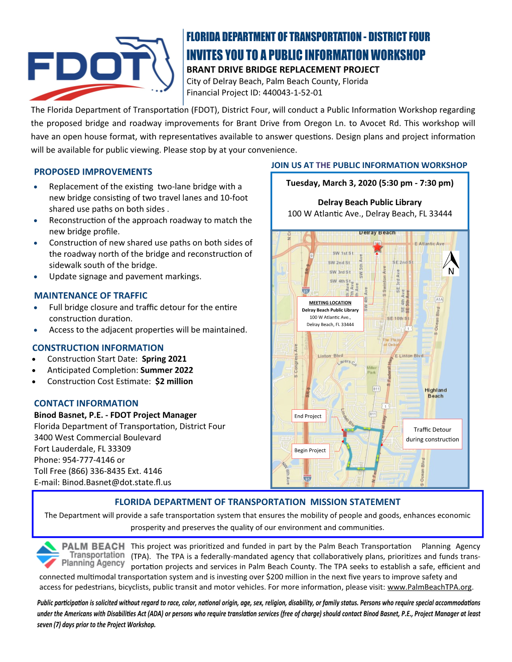 Brant Drive Bridge Replacement Project